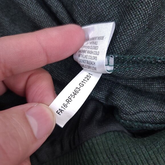 Fairway & Greene Mens Tech Patch Golf Sweater Size Large Green Leather 1/4 Zip - Picture 7 of 10